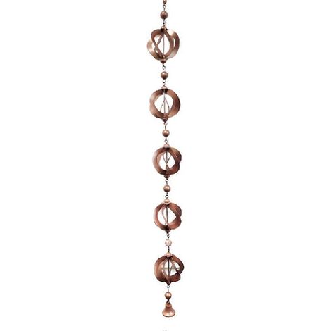 Chaîne de pluie circulaire avec carillon éolien, chaîne décorative de collecte d'eau de pluie pour gouttière, avec clochettes (1/5)