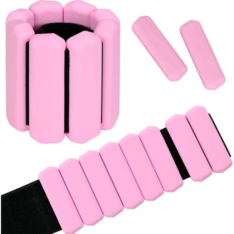 Lot de 2 poids de poignet et cheville réglables en silicone pour la course, le jogging, la gymnastique, le fitness, les mouvements (1/5)