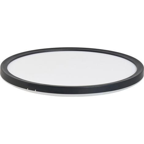 Lámpara LED redonda empotrada en el techo plafón con mando a distancia negro Velora (1/5)