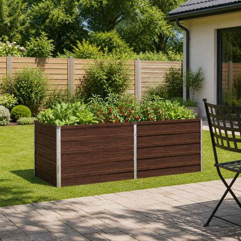 vidaXL Cama de Jardín Elevada Negro 160 x 80 x 55 cm (1/5)