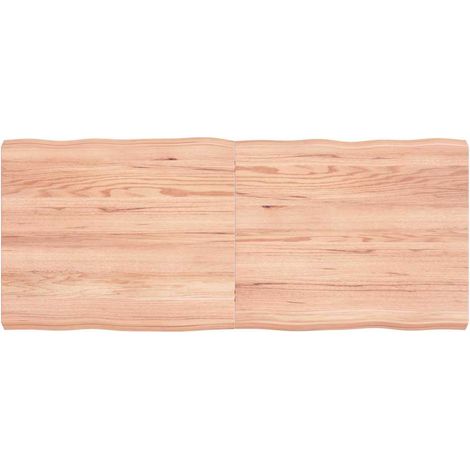 Tischplatte 120x50x(2-6) cm Massivholz Behandelt Baumkante
