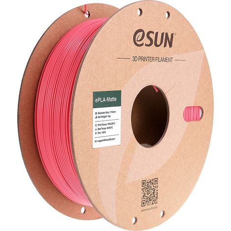 eSUN PLA-Matte Filament, 1.75mm, 1000g (Paper Spool) eSUN PLA-Matte Filament 1.75mm 1000g Strawberry Red