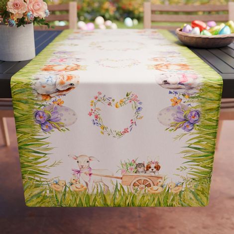 Chemin de Table 140x40 cm en Microfibre Anallergique Anti-Tache, Élégant et Lavable pour Salon et Cuisine (1/3)