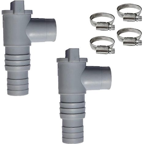 Adaptateur de tuyau de piscine en PVC 32 mm, vanne à piston marche/arrêt pour piscine (1/5)