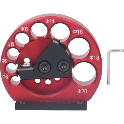 Irovami Outil de taillage de tourillons de 8 à 20 mm, corps en alliage d'aluminium, lame en carbure cémenté, pour le travail du bois. (1/5)