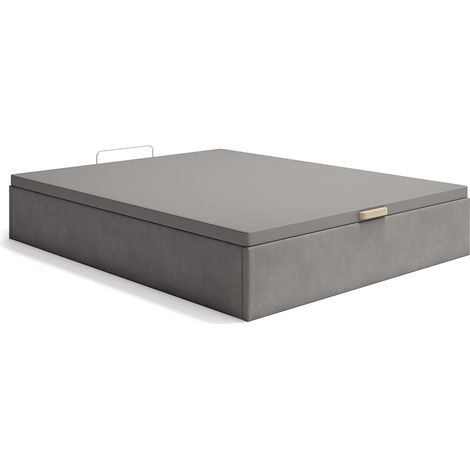Sommier coffre 140 x 190 cm - Tissu gris - CENOVAS de YSMÉE