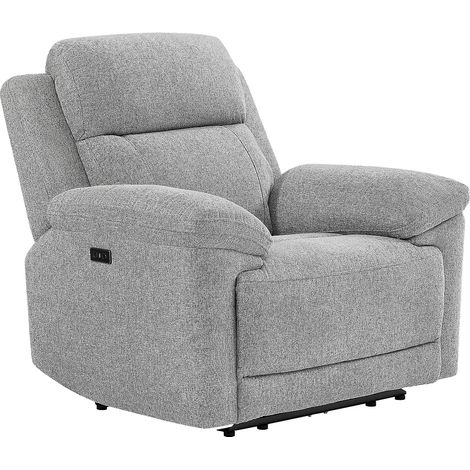Poltrona relax elettrica in tessuto melange grigio KELUNO (1/5)