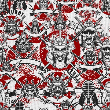 Dekorativer Outdoor-Stoff Oxford - Samurai-Maskenmotiv (1/5)