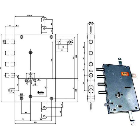 Serrure Sic.Quintupl.Cil.E70 Rsblq666/500Rf Moia