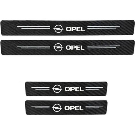 (4 pièces) Autocollants de seuil de porte de voiture,en fibre de carbone,résistants aux rayures,pour Opel OPC (1/3)