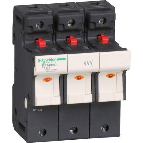 Df143vc Porte Fusible à Tiroir 50a - 3p - Pour Fusibles 14x51mm - Schneider Electric Tesys Df (1/2)