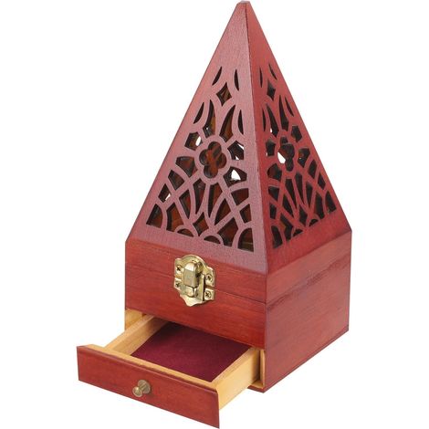 vintage et boîte à encens pyramidale en acier inoxydable en