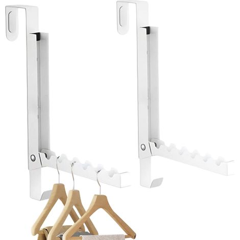 Étendoir à linge pliable métallique 2 niveaux - Séchoir porte avec crochets - Idéal serviettes, soutiens-gorge et vêtements - Gain de place - Design pliable (1/5)