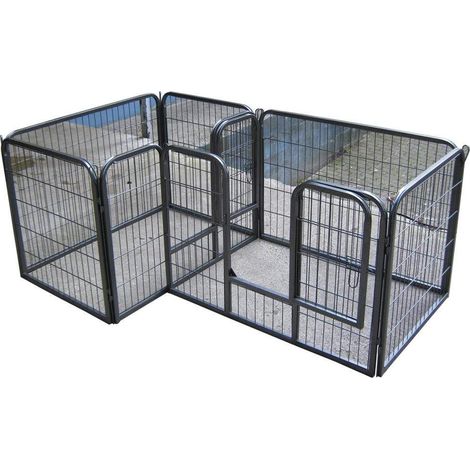 Bc-elec - 5663-1590 PARQUE PARA MASCOTAS VALLA CORRAL 7 PIEZAS + 2 PUERTAS