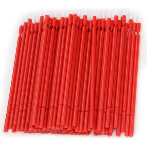 Ortviai Brosse dentaire jetable micro-applicateur flexible rouge – 100 pièces, 10 cm (1/5)