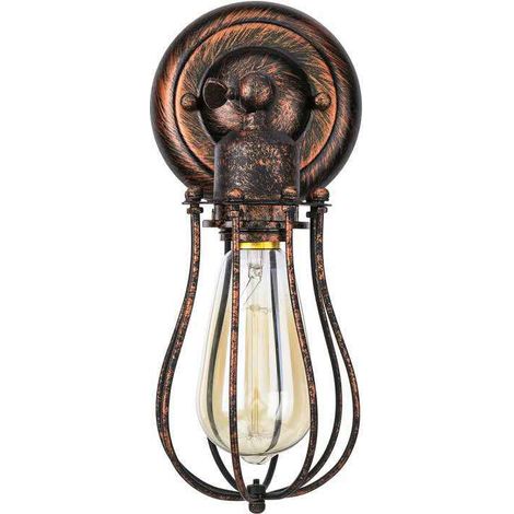 Applique murale Applique murale salon et entrée Applique Murale Industrielle Métal Fer E27 Luminaire Vintage Retro,Rouille retro (1/5)
