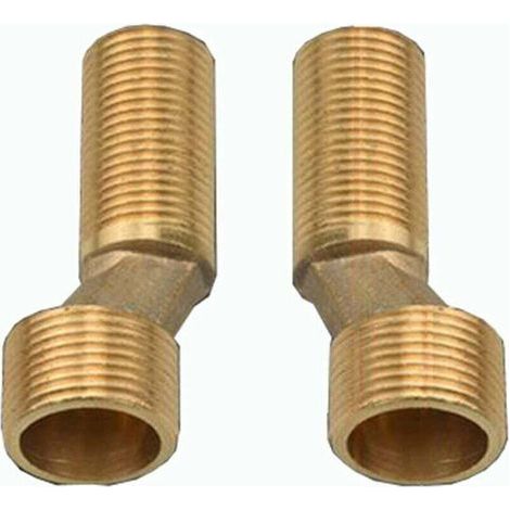 Pair Robinet de bain-douche à raccord décalé, coude réducteur en laiton, bras pivotant réglable, raccord décalé 1/2 3/4, raccord décalé 2/2 3/4, doré (1/2)