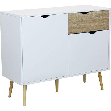 Mobile credenza da interno camera da letto soggiorno in legno con 1 cassetto e 2 ante Linea Elegance