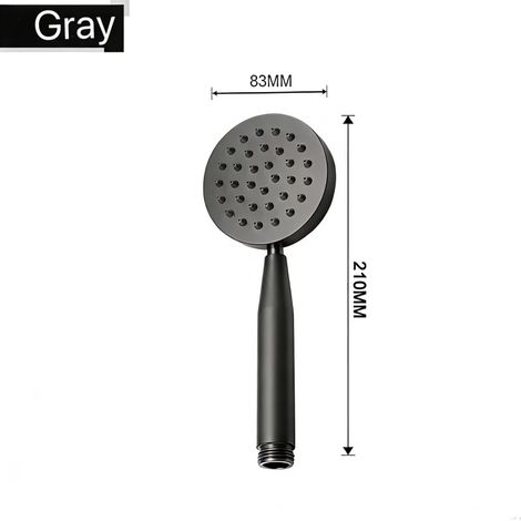 Pommeau de douche à main en acier inoxydable doré brossé, finition or rose (gris), finition pluie. (1/5)