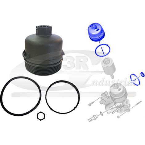 3RG 98207 KIT TAPA Y SELLO CARCASA FILTRO ACEITE (4PCS)