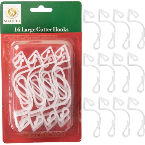 16Pcs Large Gutter Hooks Clear (1/5)