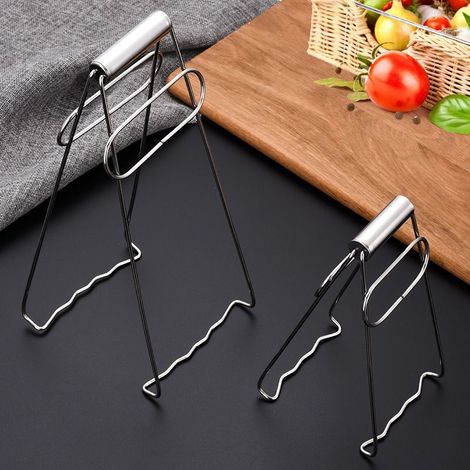 piezas de pinzas antiescaldaduras para cuencos, de acero inoxidable, soporte antiescaldaduras para cuencos y utensilios de cocina. Accesorios de cocina anti-calor. Pinza antiescaldaduras para cuencos (1/5)