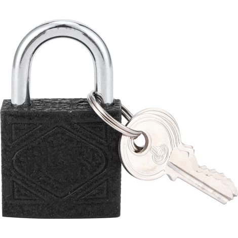 Cadenas à noyau en laiton et serrure de porte en fer noir épais pour la maison, le dortoir, cadenas portable 50 mm (1/5)