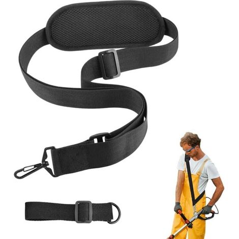 Bandoulière réglable en nylon pour tondeuse (noire) (1/5)