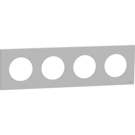 Plaque Odace Schneider 4 postes Finition: Gris galet