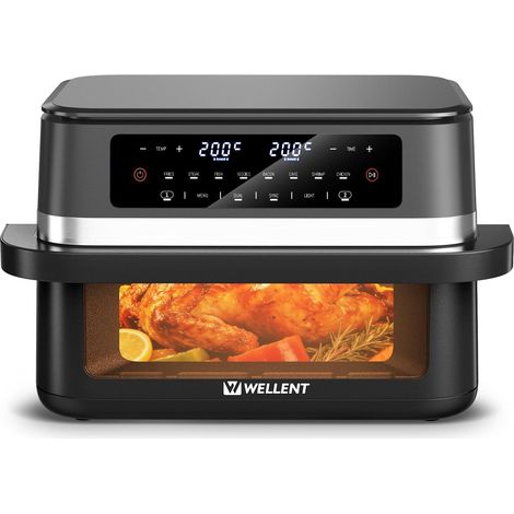 12L XXL Air Fryer Double Compartiments - 2950W Double Zones Friteuse sans Huile 8-en-1, Écran Tactile, Visible fenêtre, Match (1/5)