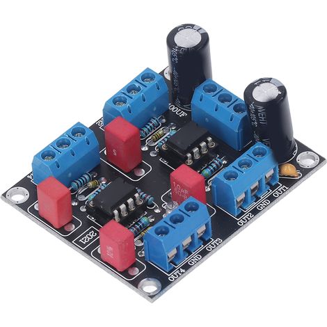 Chip-Treiberplatine, 2 Netzteile, 4-Kanal-Vorverstärkermodul NE5532 5W DC12V–15V (1/5)