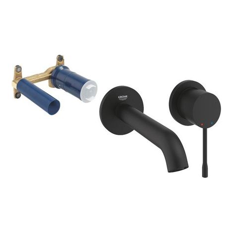 GROHE Essence Mitigeur de lavabo encastré - partie encastrée - bec de 18,3 cm - taille M - phantom black (noir mat) (1/4)