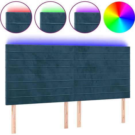 Maison Exclusive - Cabecero con luces LED terciopelo azul oscuro (1/5)