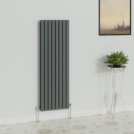 WarmeHaus Vertical 1600x544mm Flat Radiator Anthracite Double (1/5)