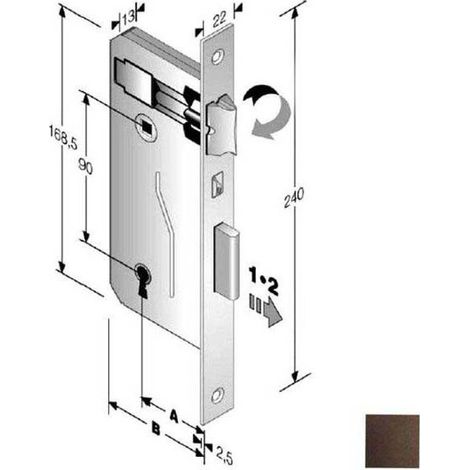 Serratura Patent Mm 8X90 E35 Bq Bronzata Gb