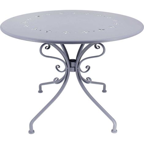 Table ronde en fer 70 cm – Style Belle Époque – Finition gris mat – Hauteur 71,5 cm – Poids max 90 kg – Livrée montée – Rutland County Garden Furniture Ltd (1/2)