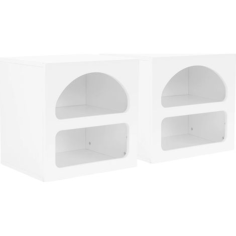 Comodino con vani Bianco - Lotto di 2 - LUELA (1/5)