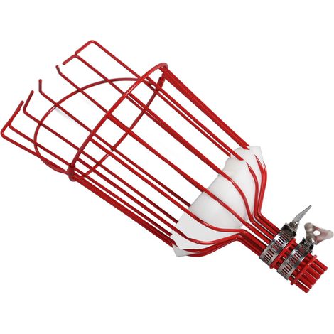 Panier cueille-fruits amovible, antirouille, multifonctionnel, pour tuyau de 3 cm de diamètre, rouge (1/5)