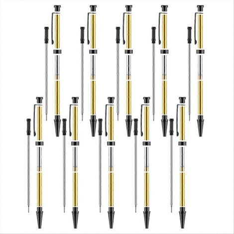Set mit 10 feinen 7-mm-Kugelschreibern zum Drechseln, inklusive Minen, für die Holzdrehbank (schwarz). (1/5)