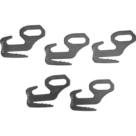 5 Pièces Crochet de Tente Camping Aluminium Alliage 9 Forme Bloqueur Corde Vent Attache Paracorde Noir (1/5)