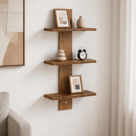 vidaXL Estante de pared Madera envejecida 30 x 13.5 x 64.5 cm (1/5)