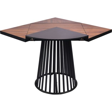 Table modulable ronde ou carrée Flipflap 100cm Noir ou Bois noisette (1/5)