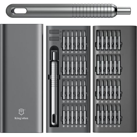 51 en 1 Set de Tournevis de Précision, Set de Tournevis Portable avec 48 Embouts Magnétiques Tournevis Torx Hex Pour Téléphone, Ordinateur Portable, PC, Montre, Lunettes (1/4)