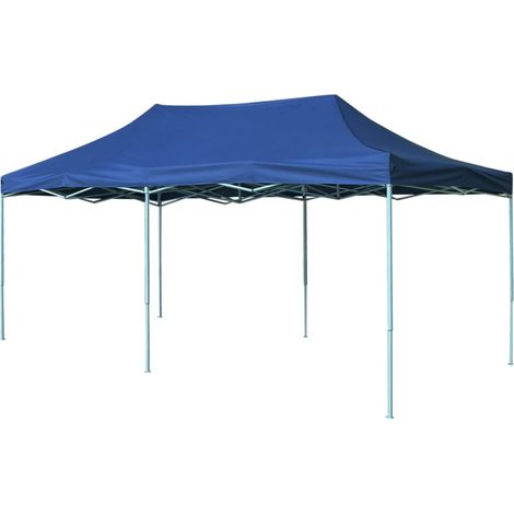 Tente de réception pliable, Barnum Pergola Pavillon Chapiteau Tonnelle de Jardin 3 x 6 m Bleu FCV55585 (1/5)