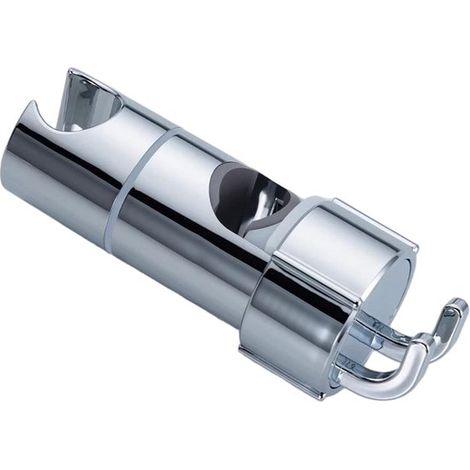 Supporto per soffione doccia - Non richiede foratura - Diametro regolabile 20-25 mm - Con gancio, guarnizione integrata per proteggere l'asta della doccia - Argento (1/5)
