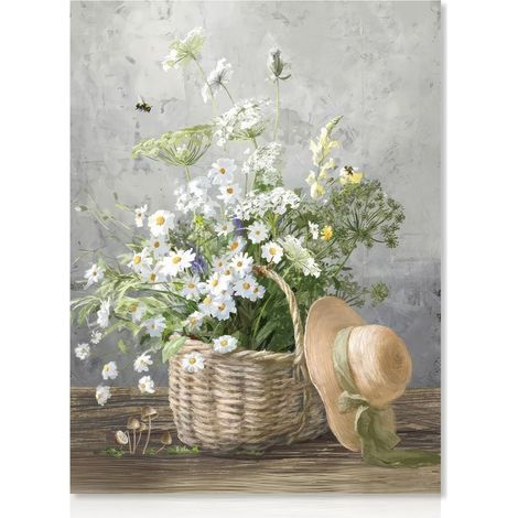 CCYKXAMarguerite fleur mur Art poster Village fleurs impression, ferme plante mur poster salle de bains chambre salon décoration 12x16 unframed (1/5)
