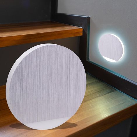 LED Treppenleuchte rund Alu-gebürstet - Lichtfarbe: Kaltweiß 1,5W - Lichtaustritt: Orbis (1/5)