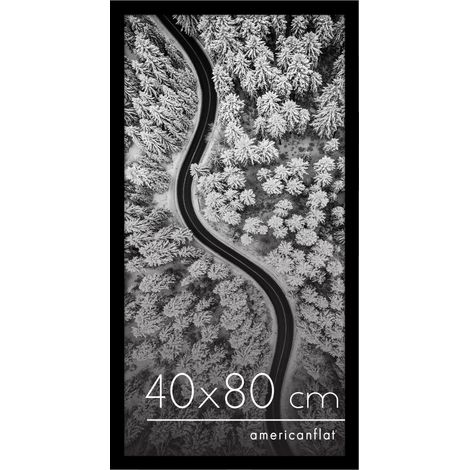 Cadre 40x80 cm Noir - Cadre Photo Grand Format 80x40 cm en Bois MDF avec Plexi Poli et Matériel de Suspension - Suspension Horizontale ou Verticale (1/5)