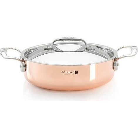 De Buyer Prima Matera Pentola Rame-Inox Bassa 28cm per Induzione