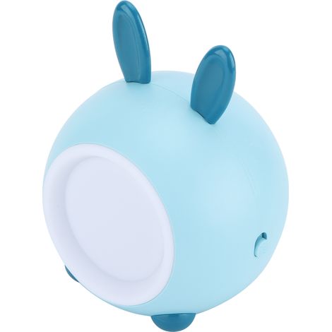 Lampe de chevet lapin bleu USB, veilleuse enfantine pour chambre ou bureau, décoration murale design et atmosphère apaisante. (1/5)